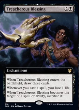 Treacherous Blessing (Extended Art) [Theros Beyond Death] | Dumpster Cat Games