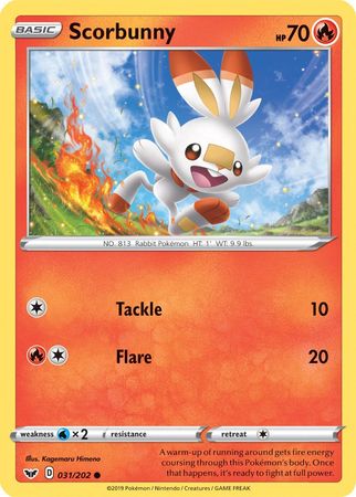 Scorbunny (031/202) (Premium Collection) [Sword & Shield: Base Set] | Dumpster Cat Games