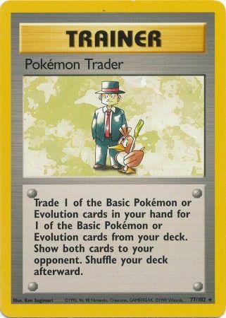 Pokemon Trader (77/102) [Base Set Unlimited] | Dumpster Cat Games