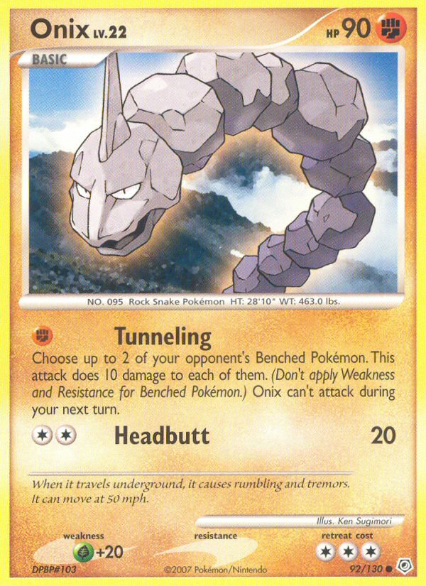 Onix (92/130) [Diamond & Pearl: Base Set] | Dumpster Cat Games