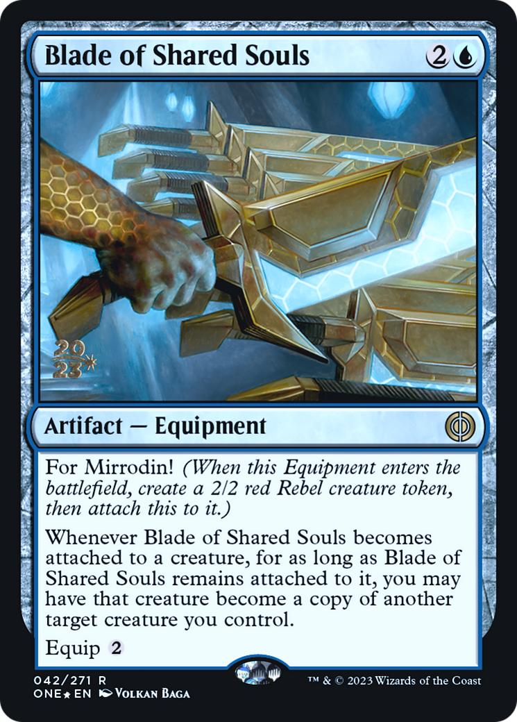 Blade of Shared Souls [Phyrexia: All Will Be One Prerelease Promos] | Dumpster Cat Games