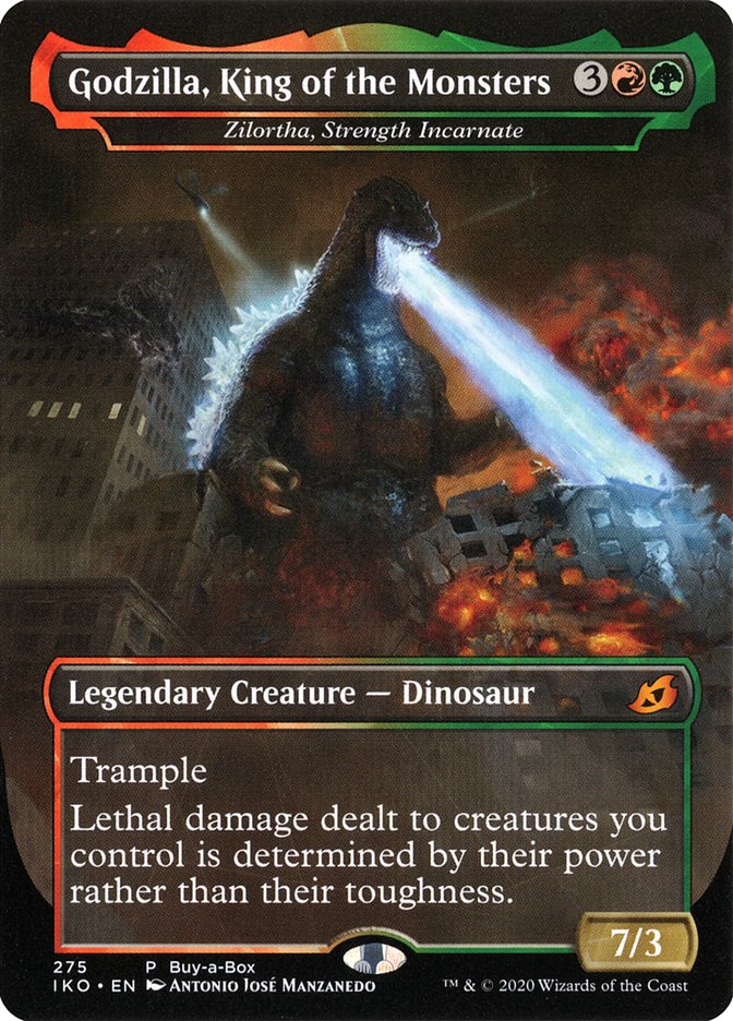 Zilortha, Strength Incarnate - Godzilla, King of the Monsters (Buy-A-Box) [Ikoria: Lair of Behemoths Promos] | Dumpster Cat Games