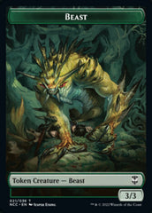 Plant // Beast Double-sided Token [Streets of New Capenna Commander Tokens] | Dumpster Cat Games