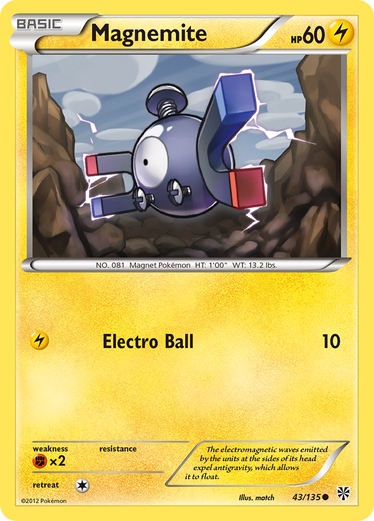 Magnemite (43/135) [Black & White: Plasma Storm] | Dumpster Cat Games