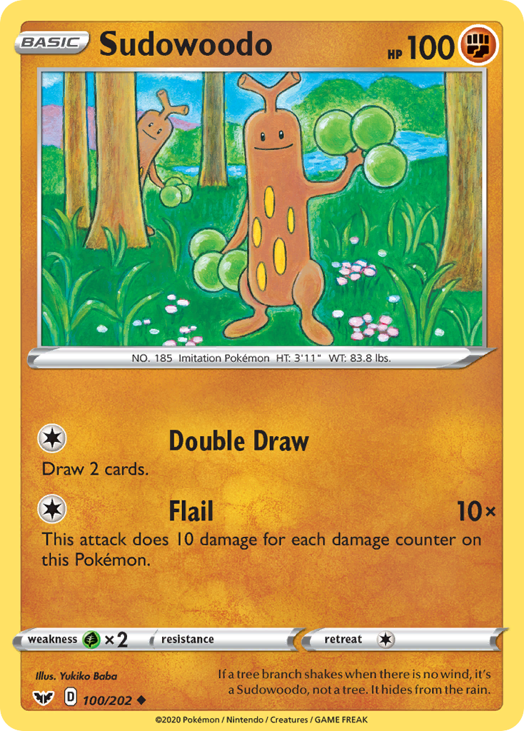 Sudowoodo (100/202) [Sword & Shield: Base Set] | Dumpster Cat Games