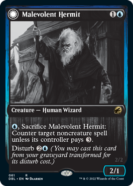 Malevolent Hermit // Benevolent Geist [Innistrad: Double Feature] | Dumpster Cat Games