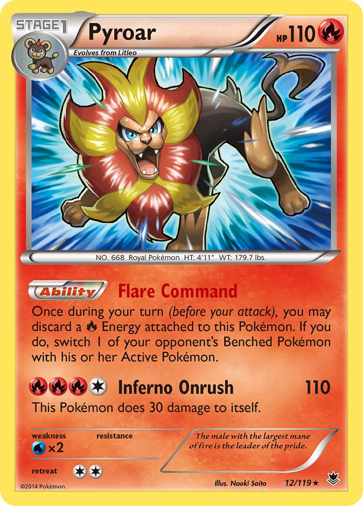 Pyroar (12/119) (Theme Deck Exclusive) [XY: Phantom Forces] | Dumpster Cat Games