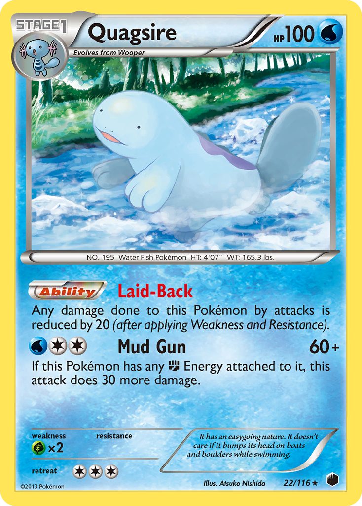 Quagsire (22/116) [Black & White: Plasma Freeze] | Dumpster Cat Games