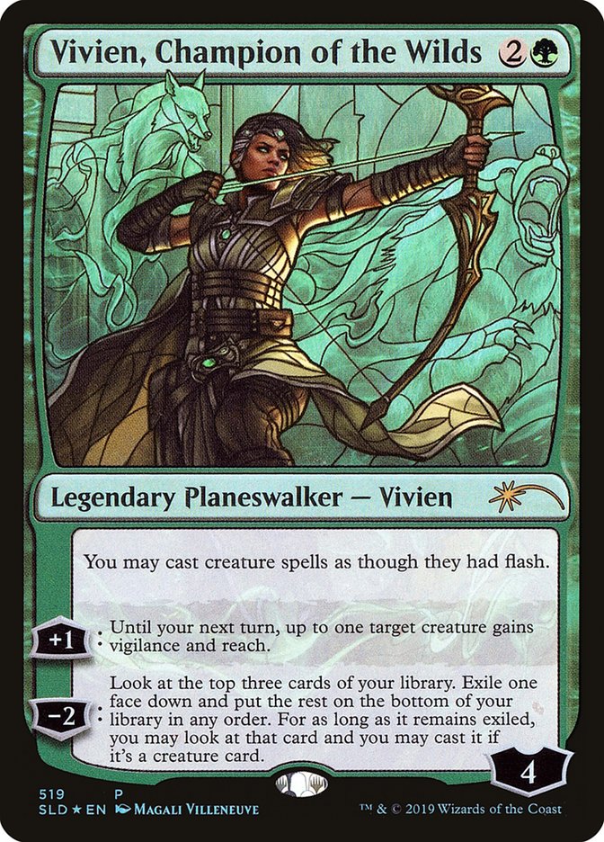 Vivien, Champion of the Wilds (Stained Glass) [Secret Lair Drop Promos] | Dumpster Cat Games