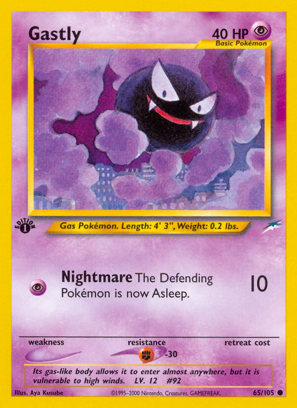 Gastly (65/105) [Neo Destiny 1st Edition] | Dumpster Cat Games