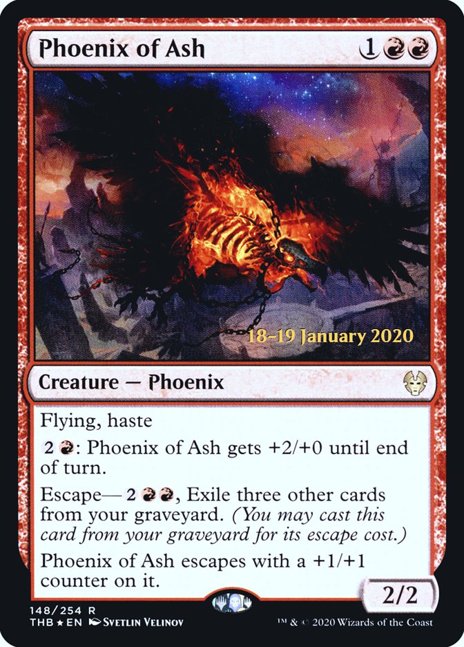 Phoenix of Ash [Theros Beyond Death Prerelease Promos] | Dumpster Cat Games