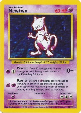 Mewtwo (10/102) [Base Set Unlimited] | Dumpster Cat Games