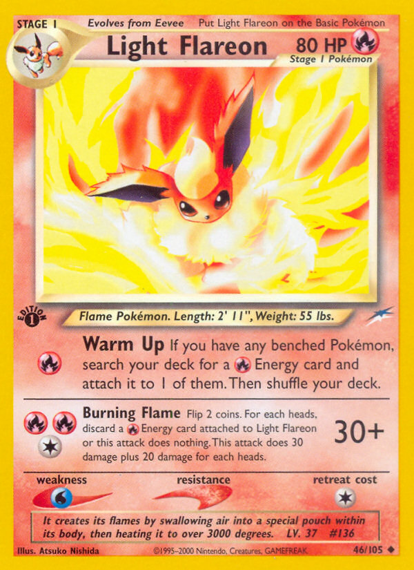 Light Flareon (46/105) [Neo Destiny 1st Edition] | Dumpster Cat Games