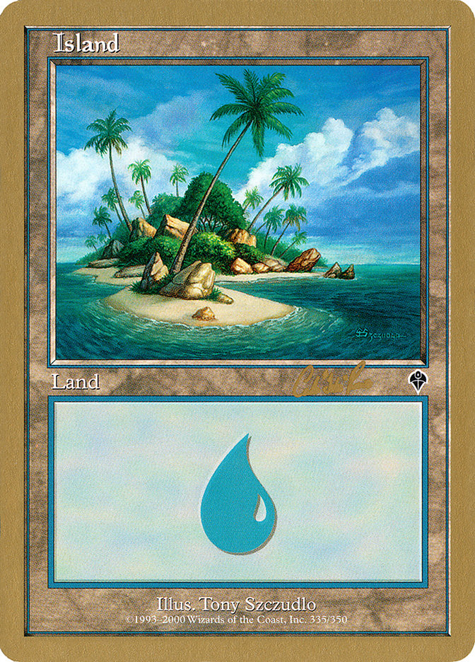 Island (cr335a) (Carlos Romao) [World Championship Decks 2002] | Dumpster Cat Games