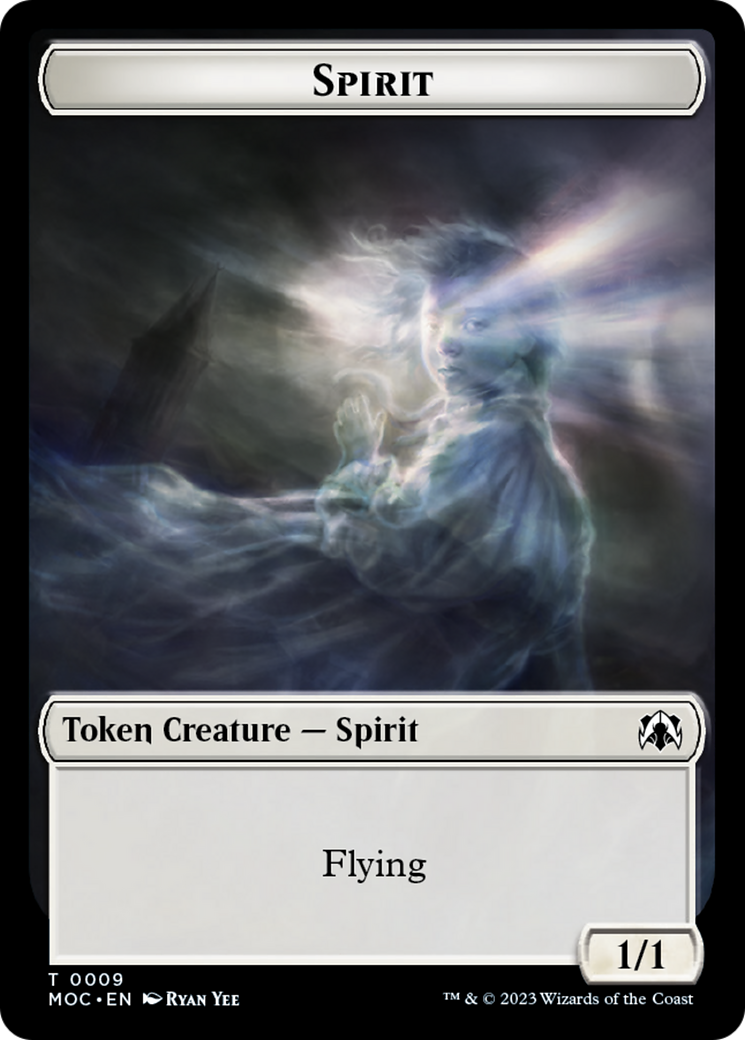 Spirit (9) // Treasure Double-Sided Token [March of the Machine Commander Tokens] | Dumpster Cat Games