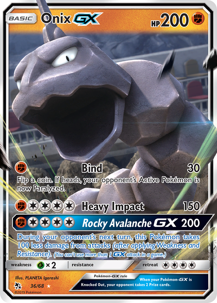 Onix GX (36/68) [Sun & Moon: Hidden Fates] | Dumpster Cat Games