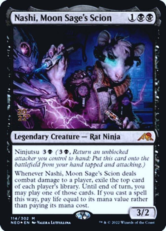 Nashi, Moon Sage's Scion [Kamigawa: Neon Dynasty Prerelease Promos] | Dumpster Cat Games