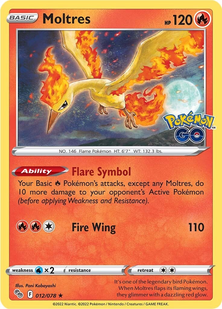 Moltres (012/078) [Pokémon GO] | Dumpster Cat Games