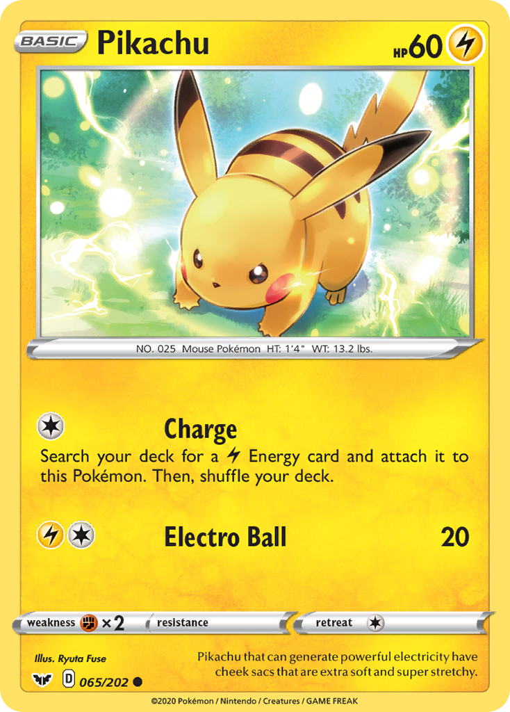 Pikachu (065/202) [Sword & Shield: Base Set] | Dumpster Cat Games