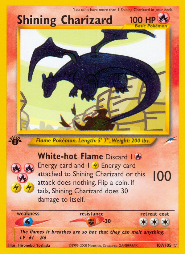 Shining Charizard (107/105) [Neo Destiny 1st Edition] | Dumpster Cat Games