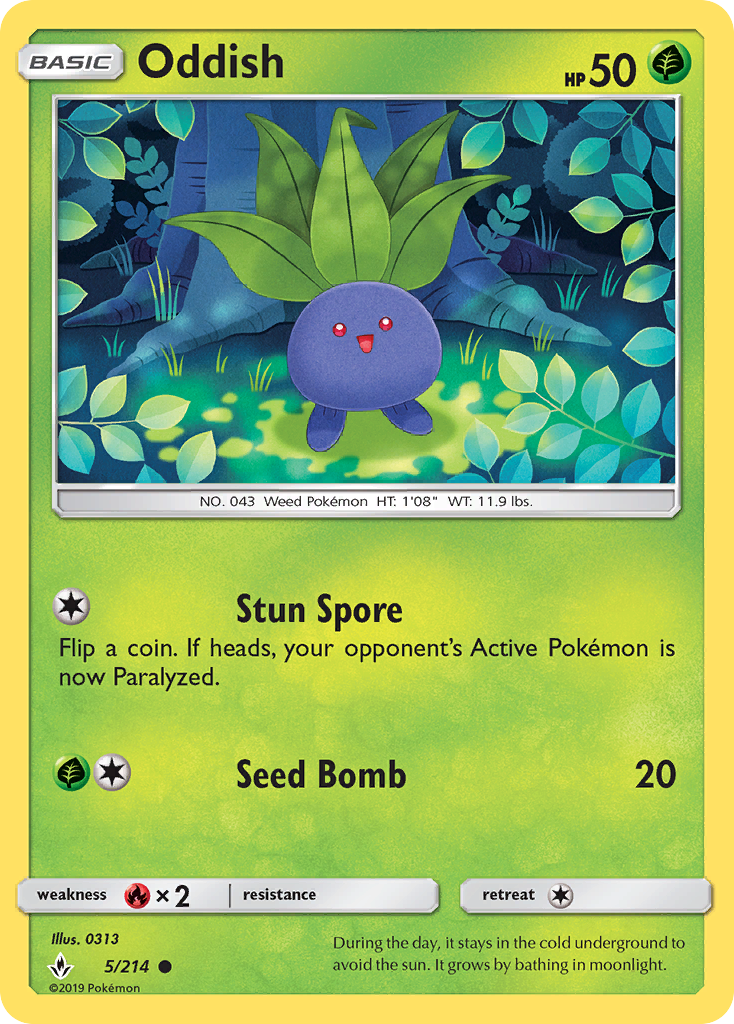 Oddish (5/214) [Sun & Moon: Unbroken Bonds] | Dumpster Cat Games