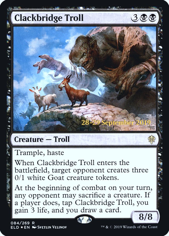 Clackbridge Troll  [Throne of Eldraine Prerelease Promos] | Dumpster Cat Games