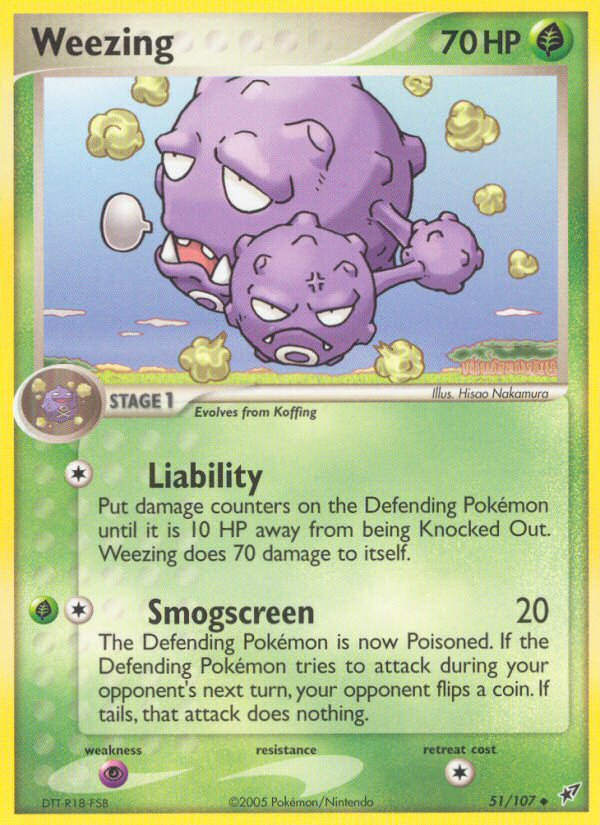 Weezing (51/107) [EX: Deoxys] | Dumpster Cat Games