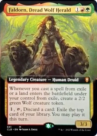 Faldorn, Dread Wolf Herald (Extended Art) [Commander Legends: Battle for Baldur's Gate] | Dumpster Cat Games