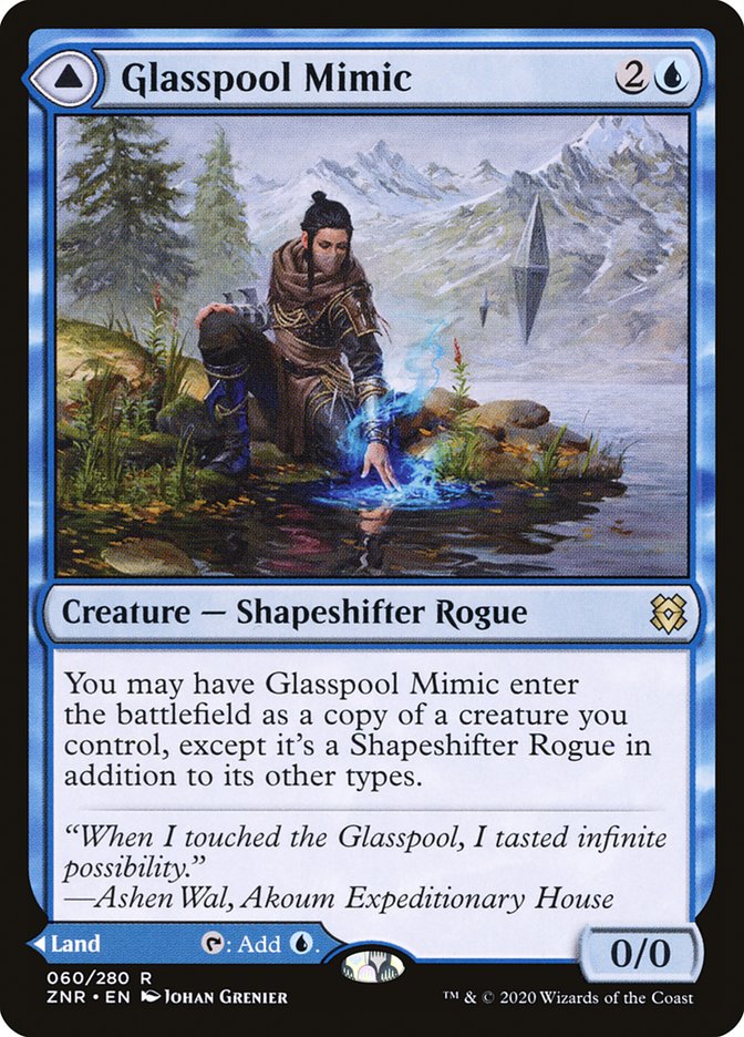 Glasspool Mimic // Glasspool Shore [Zendikar Rising] | Dumpster Cat Games