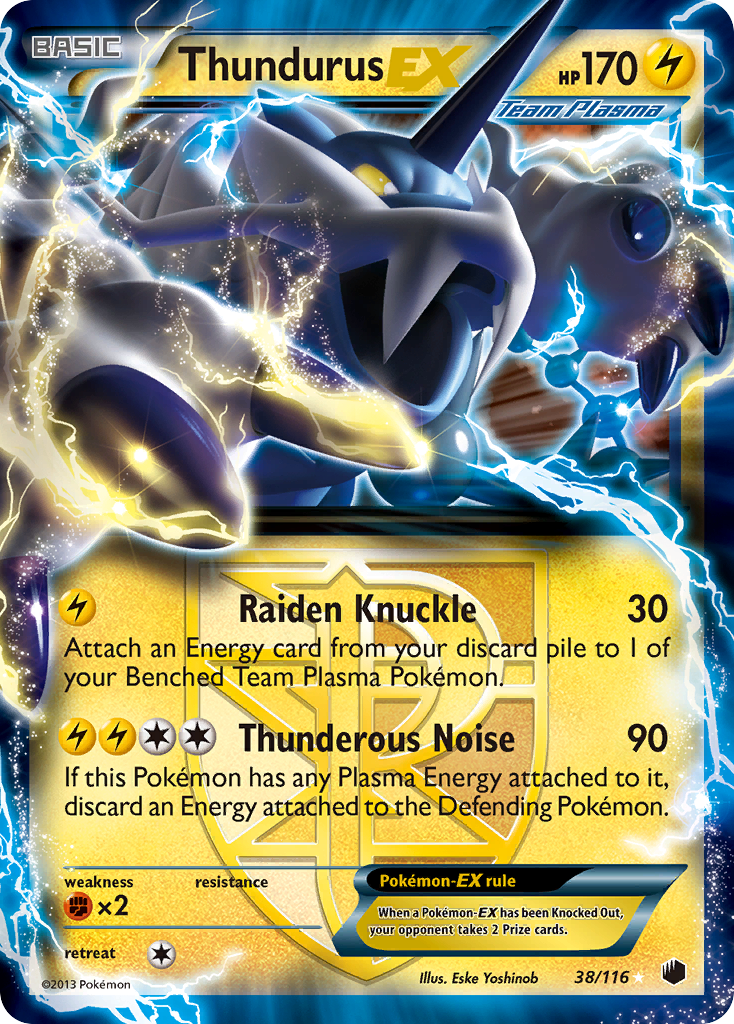 Thundurus EX (38/116) [Black & White: Plasma Freeze] | Dumpster Cat Games