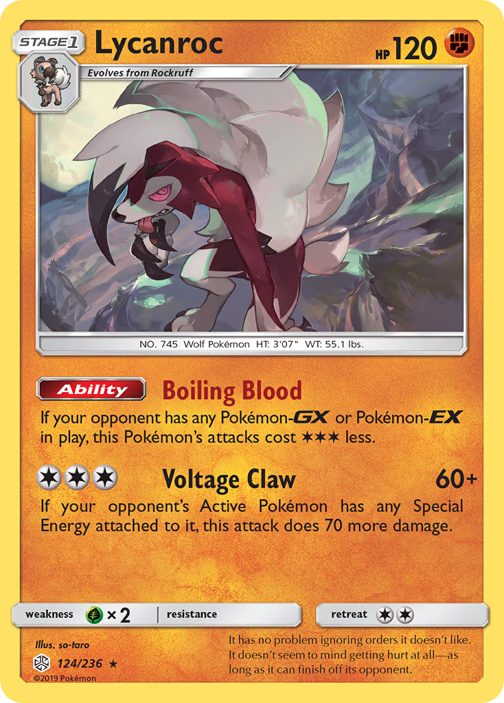 Lycanroc (124/236) [Sun & Moon: Cosmic Eclipse] | Dumpster Cat Games