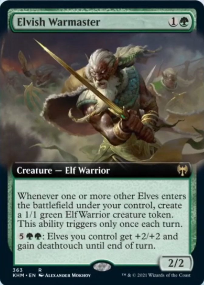 Elvish Warmaster (Extended Art) [Kaldheim] | Dumpster Cat Games