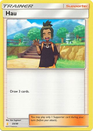 Hau (23/30) [Sun & Moon: Trainer Kit - Alolan Raichu] | Dumpster Cat Games