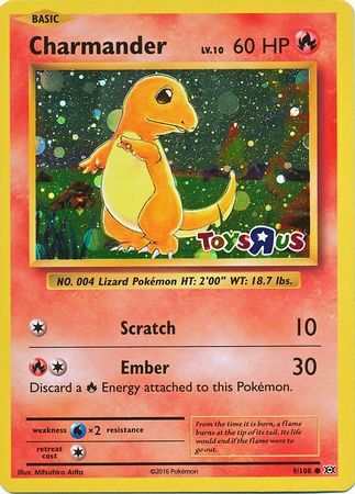 Charmander (9/108) (Toys R Us Promo) [XY: Evolutions] | Dumpster Cat Games