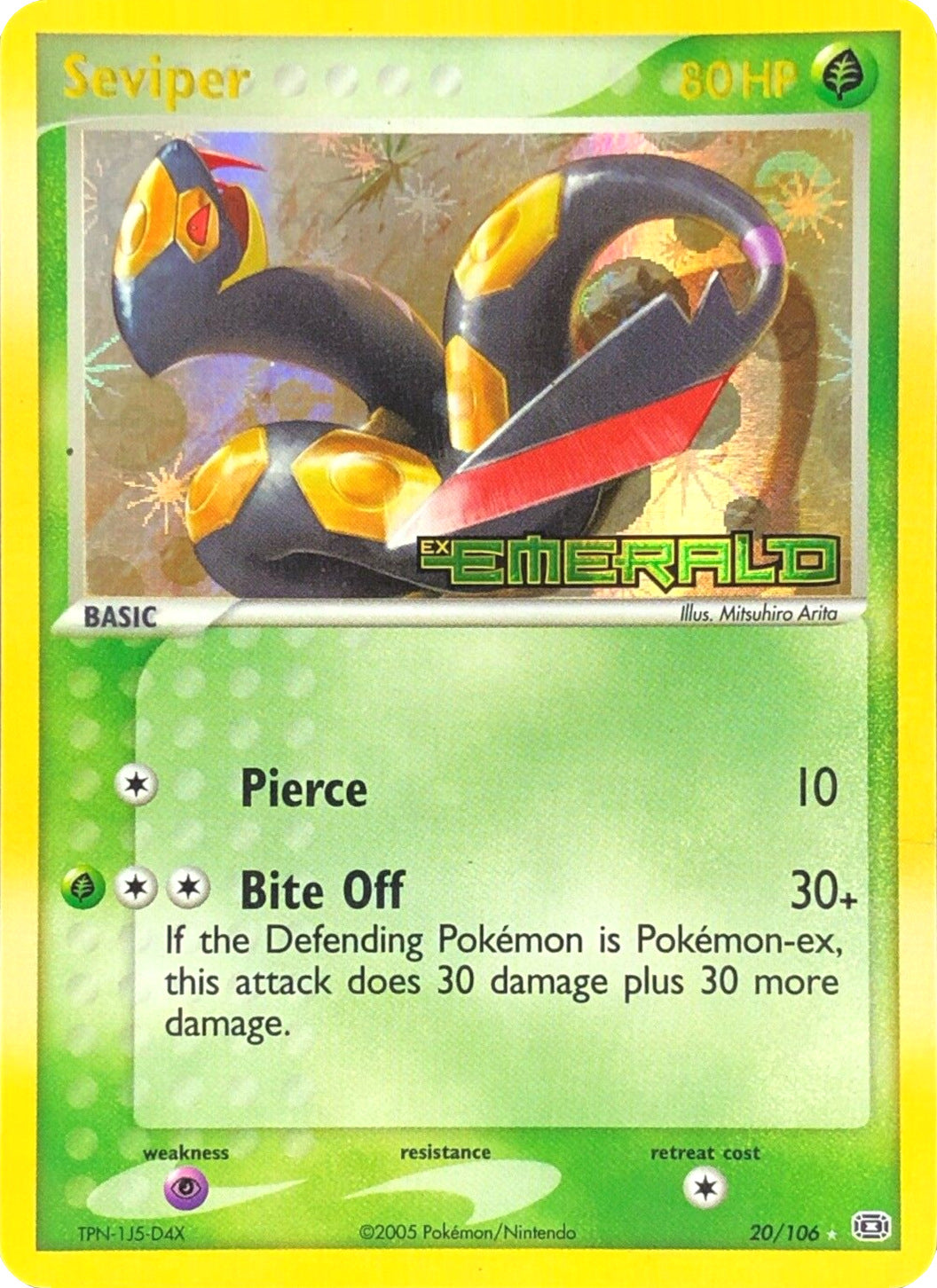 Seviper (20/106) (Stamped) [EX: Emerald] | Dumpster Cat Games