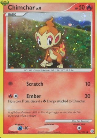 Chimchar (76/130) (Cosmos Holo) [Diamond & Pearl: Base Set] | Dumpster Cat Games