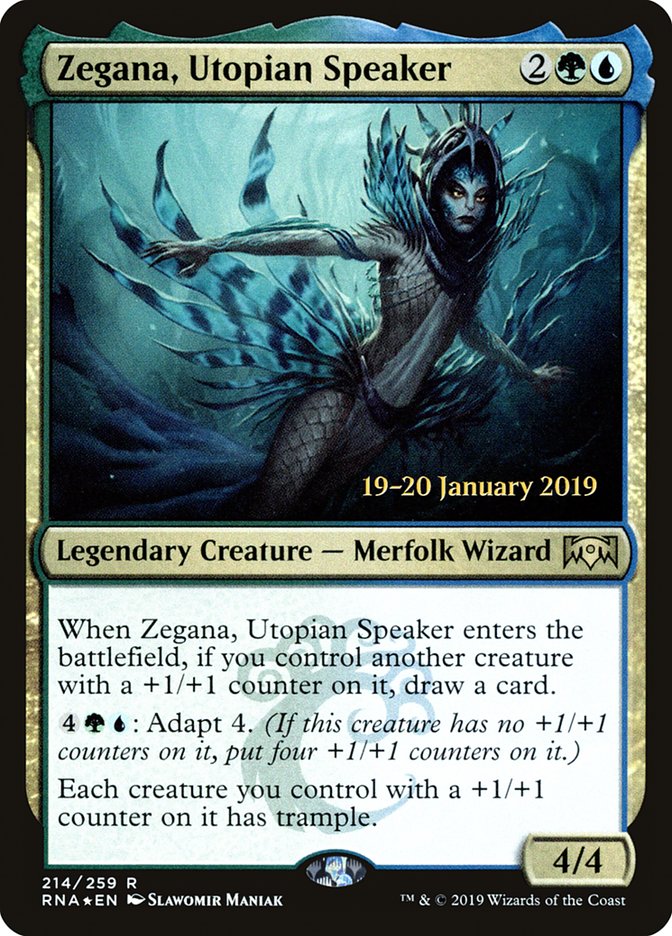 Zegana, Utopian Speaker [Ravnica Allegiance Prerelease Promos] | Dumpster Cat Games