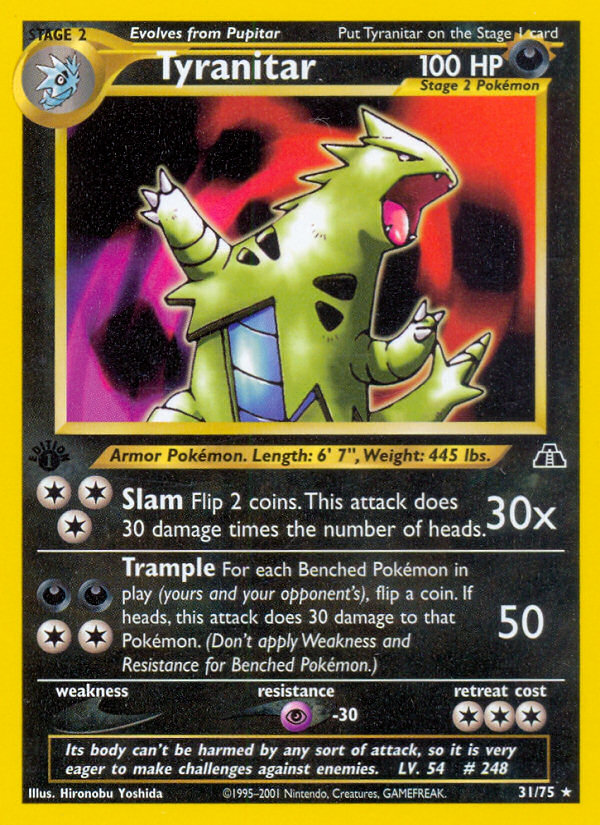 Tyranitar (31/75) [Neo Discovery 1st Edition] | Dumpster Cat Games