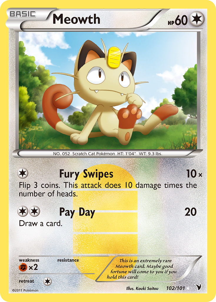 Meowth (102/101) [Black & White: Noble Victories] | Dumpster Cat Games