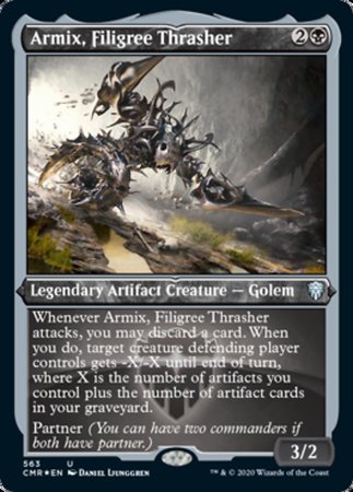 Armix, Filigree Thrasher (Foil Etched) [Commander Legends] | Dumpster Cat Games