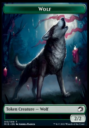 Wolf // Bird Double-sided Token [Innistrad: Midnight Hunt Tokens] | Dumpster Cat Games