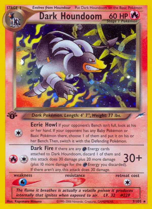 Dark Houndoom (7/105) [Neo Destiny 1st Edition] | Dumpster Cat Games