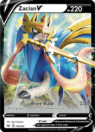 Zacian V (138/202) (Jumbo Card) [Sword & Shield: Base Set] | Dumpster Cat Games