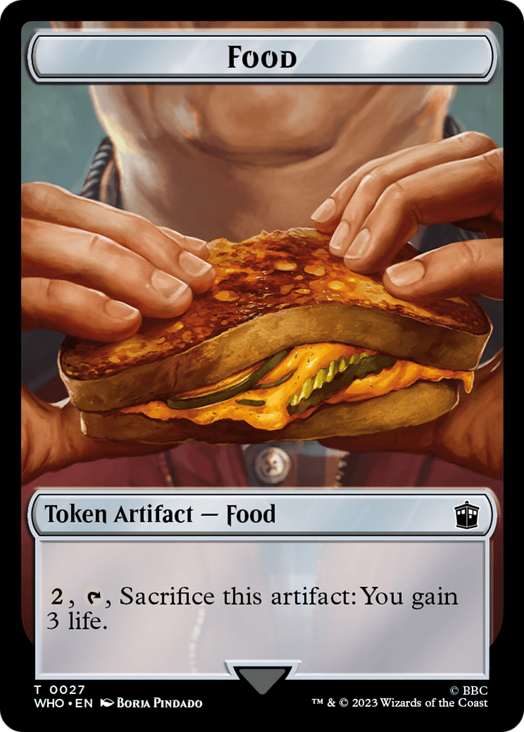 Alien Warrior // Food (0027) Double-Sided Token [Doctor Who Tokens] | Dumpster Cat Games