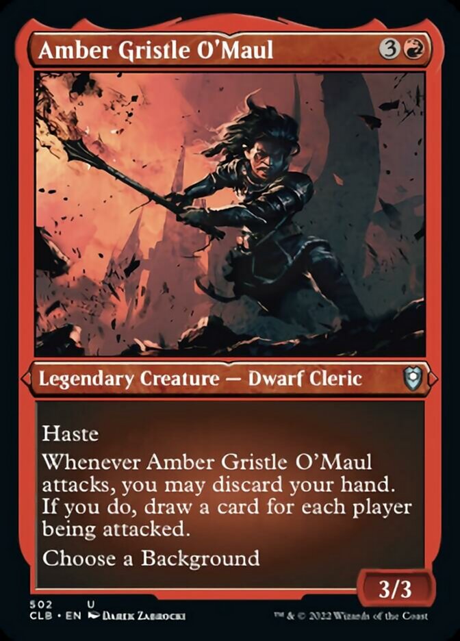 Amber Gristle O'Maul (Foil Etched) [Commander Legends: Battle for Baldur's Gate] | Dumpster Cat Games