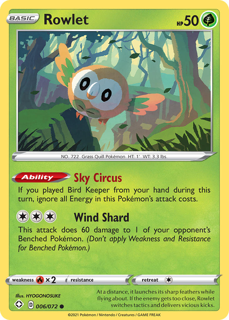 Rowlet (006/072) [Sword & Shield: Shining Fates] | Dumpster Cat Games