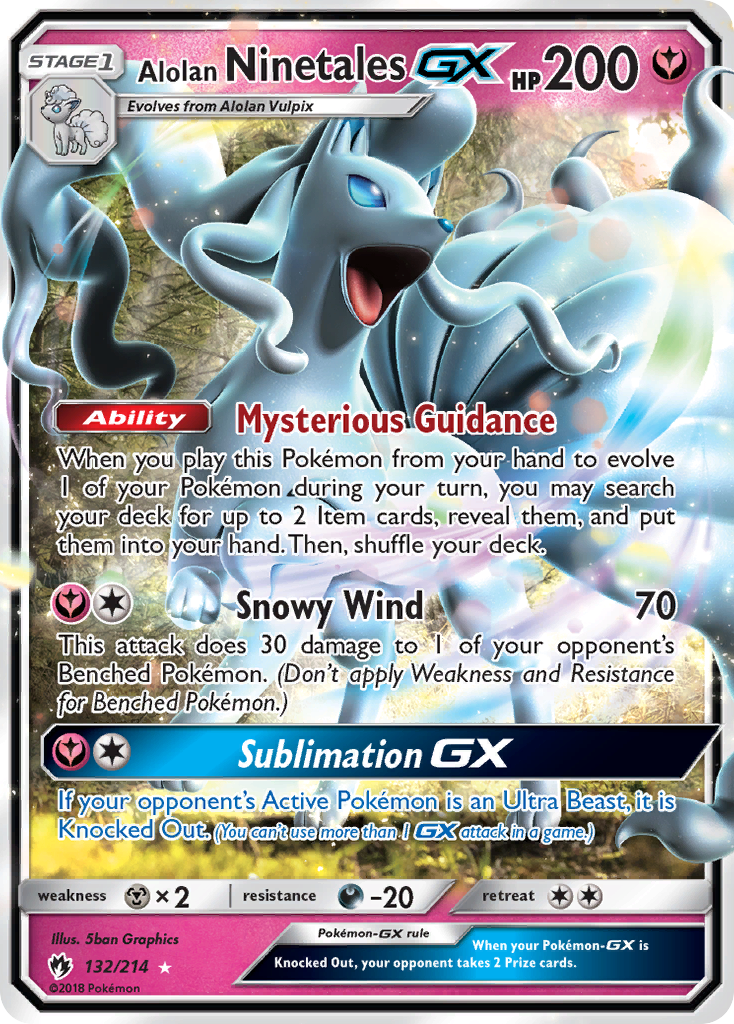 Alolan Ninetales GX (132/214) [Sun & Moon: Lost Thunder] | Dumpster Cat Games