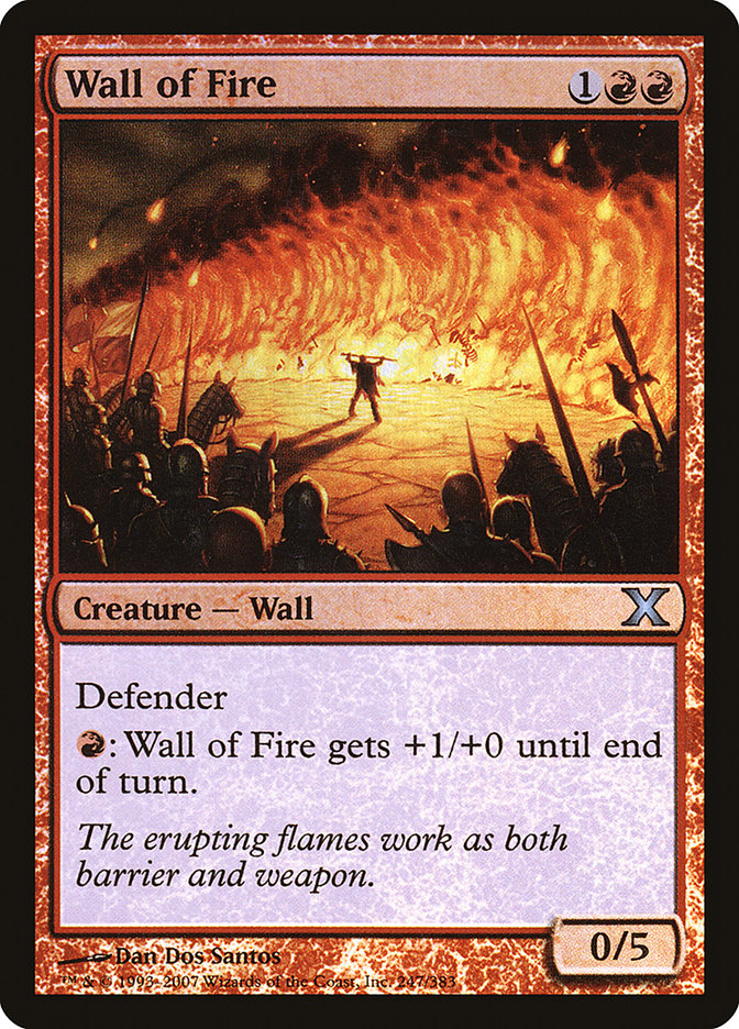 Wall of Fire (Premium Foil) [Tenth Edition] | Dumpster Cat Games