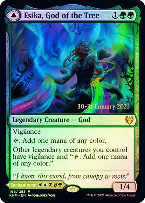 Esika, God of the Tree // The Prismatic Bridge  [Kaldheim Prerelease Promos] | Dumpster Cat Games