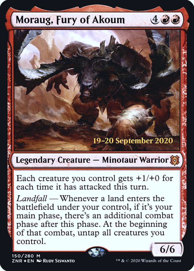 Moraug, Fury of Akoum  [Zendikar Rising Prerelease Promos] | Dumpster Cat Games